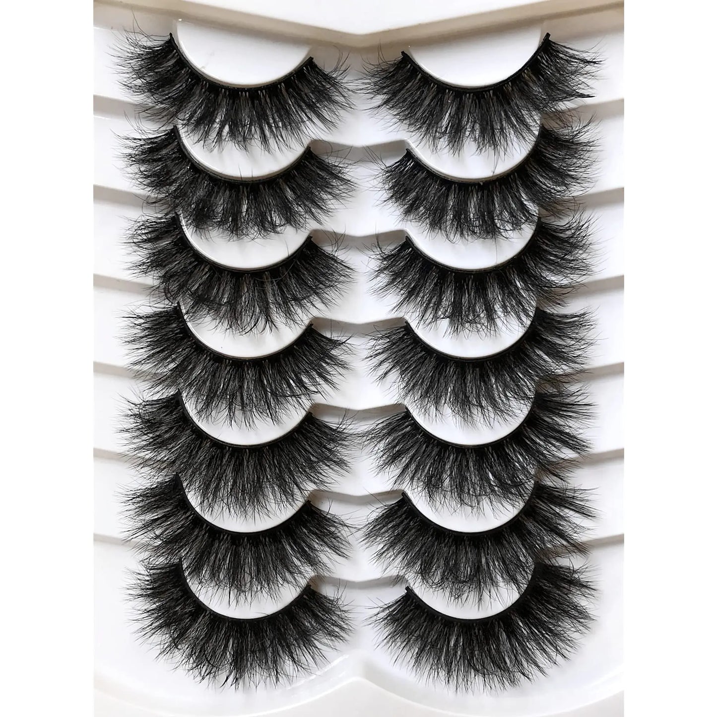 Pooplunch False Eyelashes 20MM Fluffy Dramatic Faux Mink Lashes 7 Pairs Pack 8D Luxury Volume Thick Soft Fake Eye Lashes Multipack