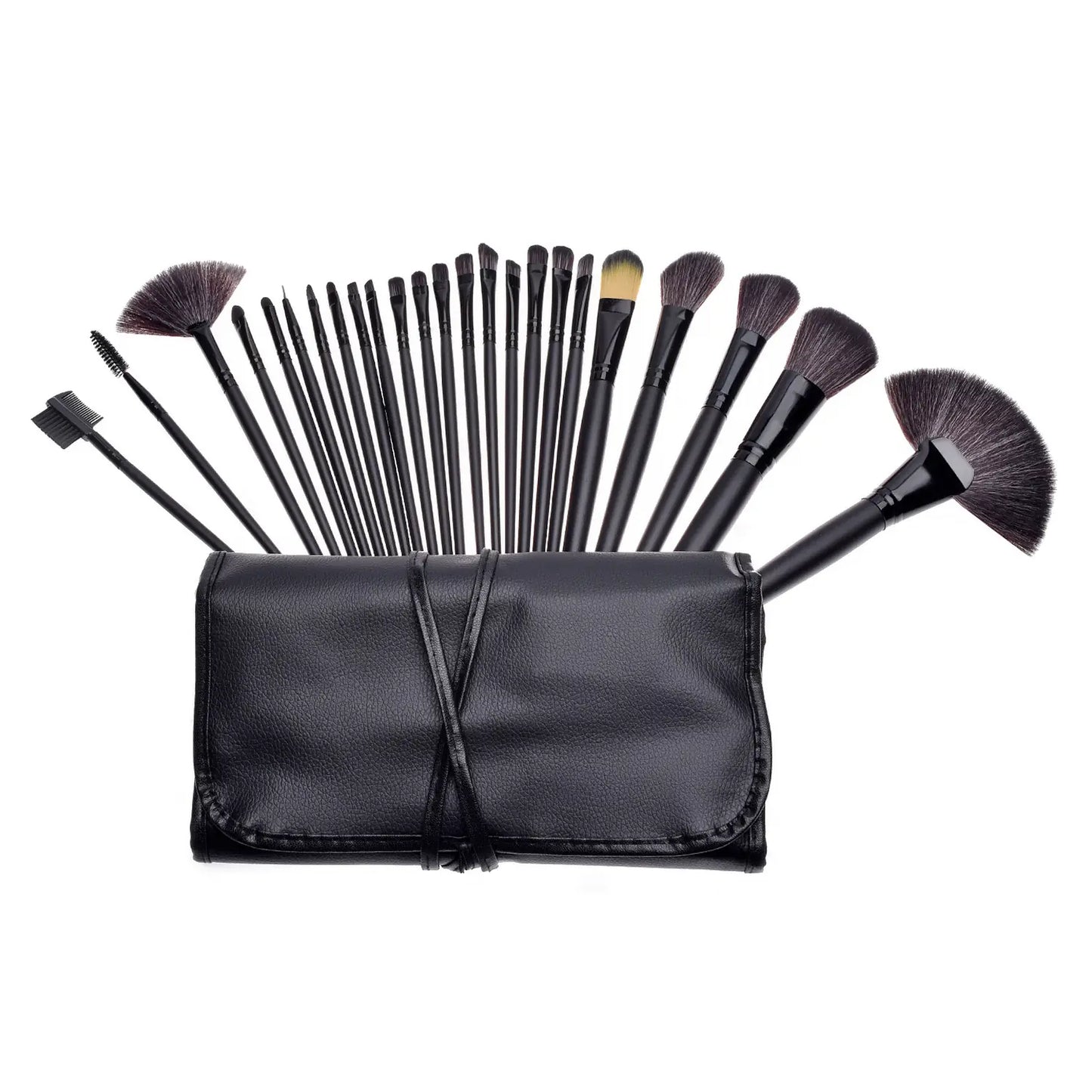 24-Piece Makeup Brush Set with Wooden Handles