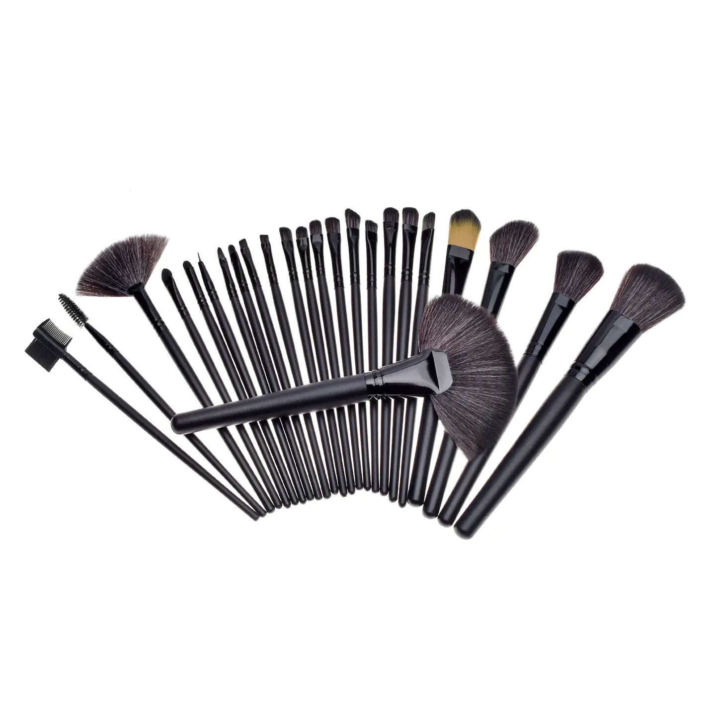 24-Piece Makeup Brush Set with Wooden Handles